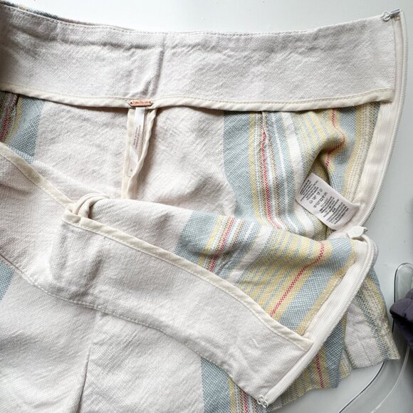 Free People Newman Ivory Combo Stripe Micro Hot Pants Shorts Size 6 - Picture 4 of 10